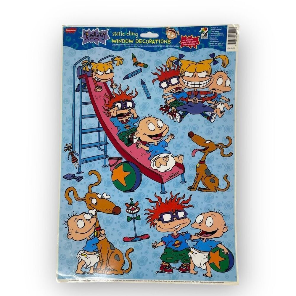 Color Clings Nickelodeon Rugrats Static Window Decorations 1997 Viacom Vtg Y2K